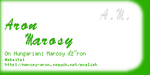 aron marosy business card